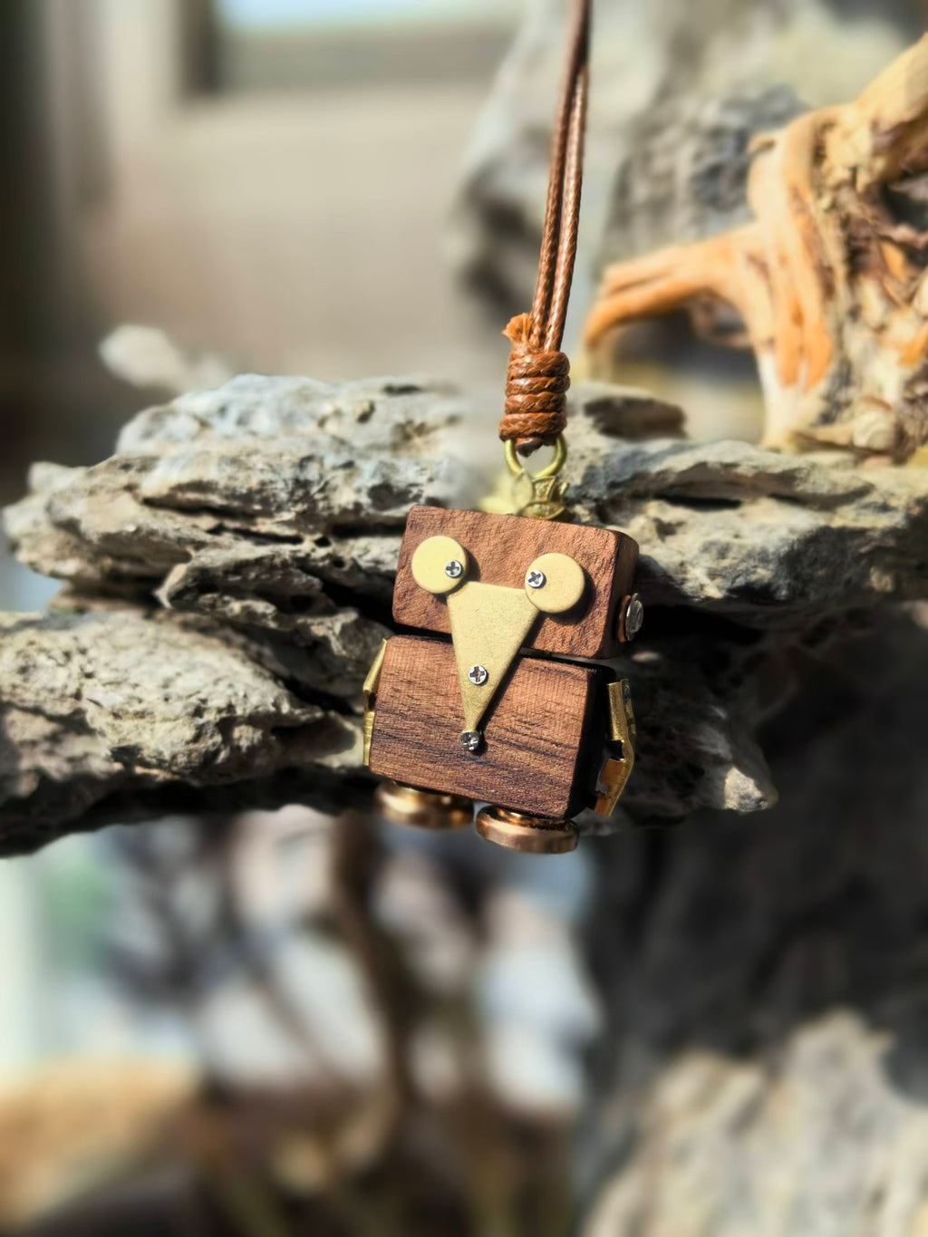 Moss – Copper Smile Double-Sided Steampunk Robot Charm