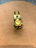 Lumi – Golden Bunny Ears & Heart Emblem Single-Sided Steampunk Robot Charm