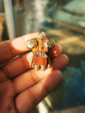 Cleo – Scrollwork Eyes & Silver Wings Single-Sided Steampunk Robot Charm