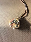 Ollie – Spiral Eyes & Golden Cheeks Single-Sided Steampunk Robot Charm
